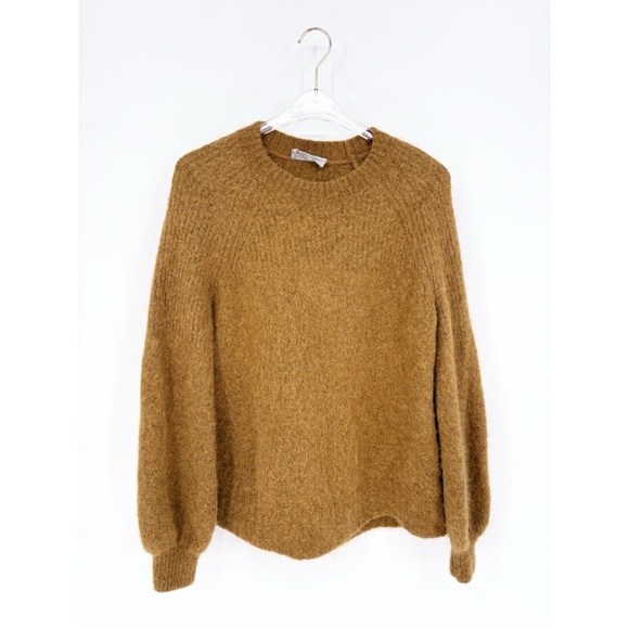 EVERLANE | The SuperFuzz Alpaca Merino Wool Crew Neck Sweater in Dijon | Sz S - Picture 5 of 11